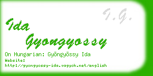 ida gyongyossy business card